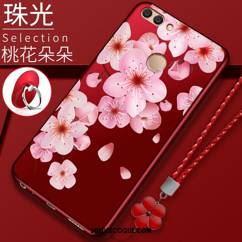 Coque Huawei P Smart Étui Protection Téléphone Portable Silicone Rouge Pas Cher