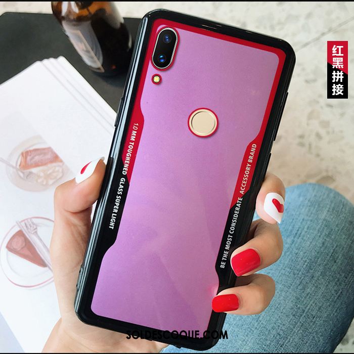 Coque Huawei P Smart+ Étui Téléphone Portable Incassable Rouge Transparent Pas Cher