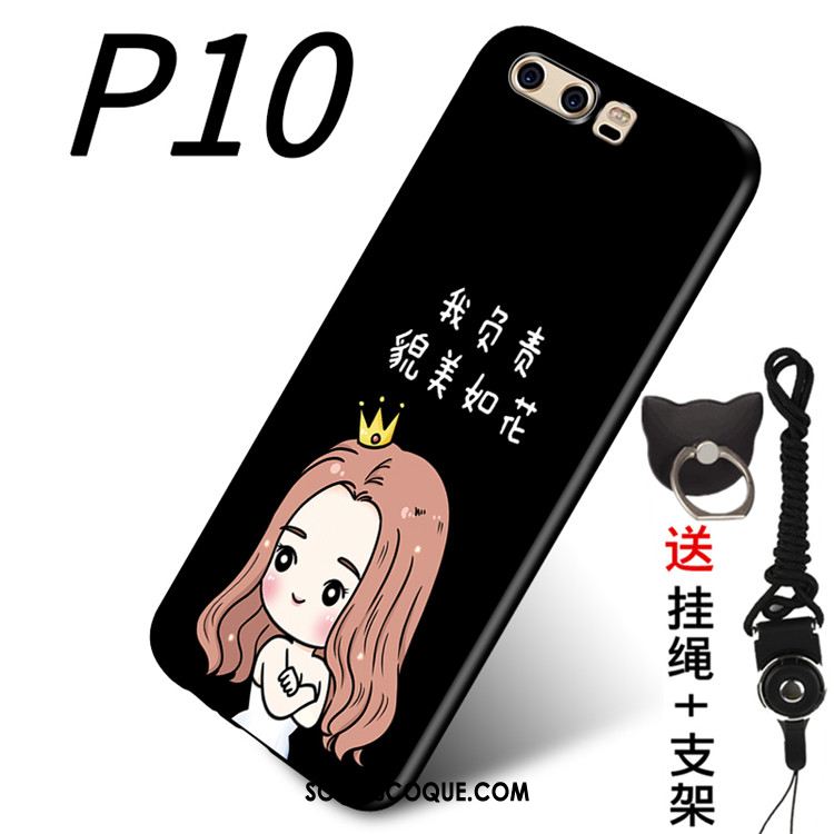 Coque Huawei P10 Anneau Étui Incassable Noir Téléphone Portable France