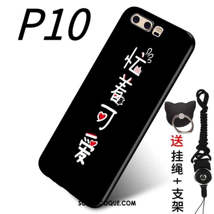 Coque Huawei P10 Anneau Étui Incassable Noir Téléphone Portable France