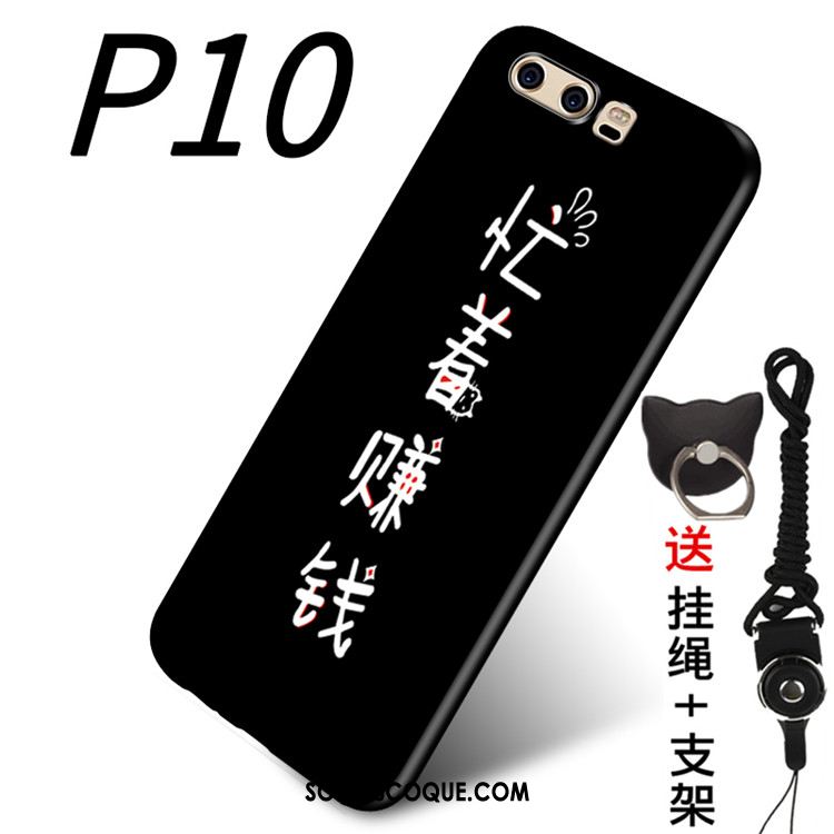 Coque Huawei P10 Anneau Étui Incassable Noir Téléphone Portable France