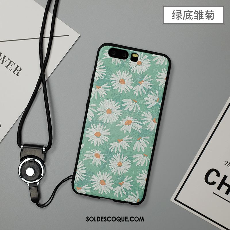 Coque Huawei P10 Dessin Animé Vert Cou Suspendu Protection Étui Housse En Ligne