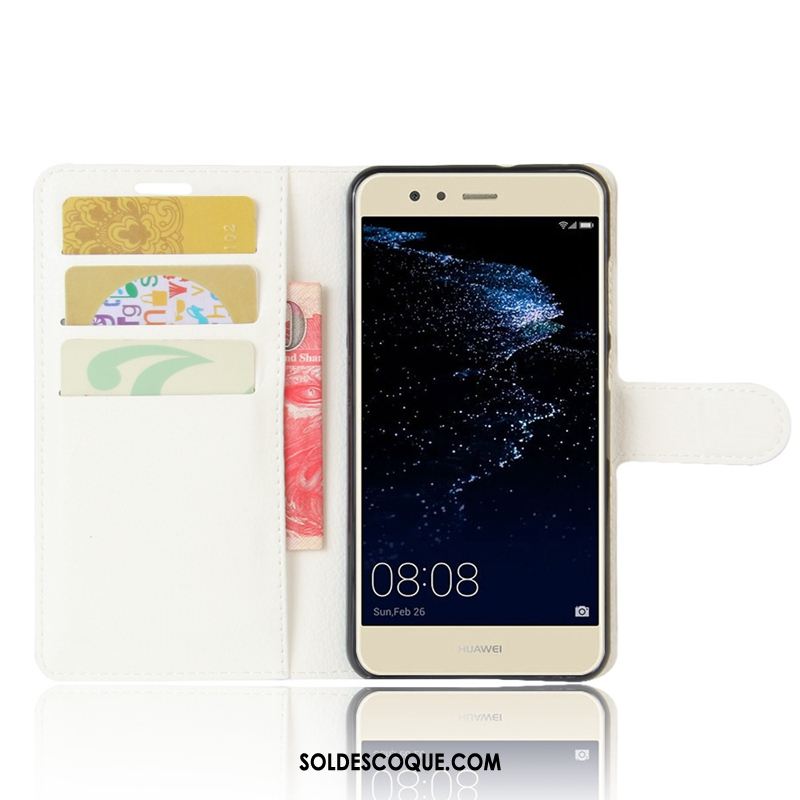 Coque Huawei P10 Lite Carte Portefeuille Modèle Fleurie Vert Litchi En Vente