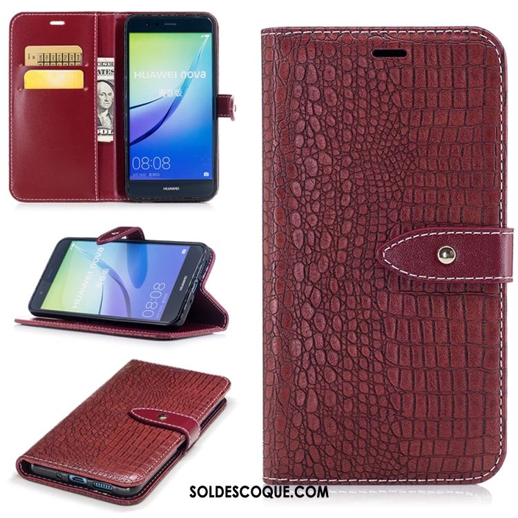 Coque Huawei P10 Lite Carte Portefeuille Support Étui En Cuir Crocodile Modèle Housse Soldes