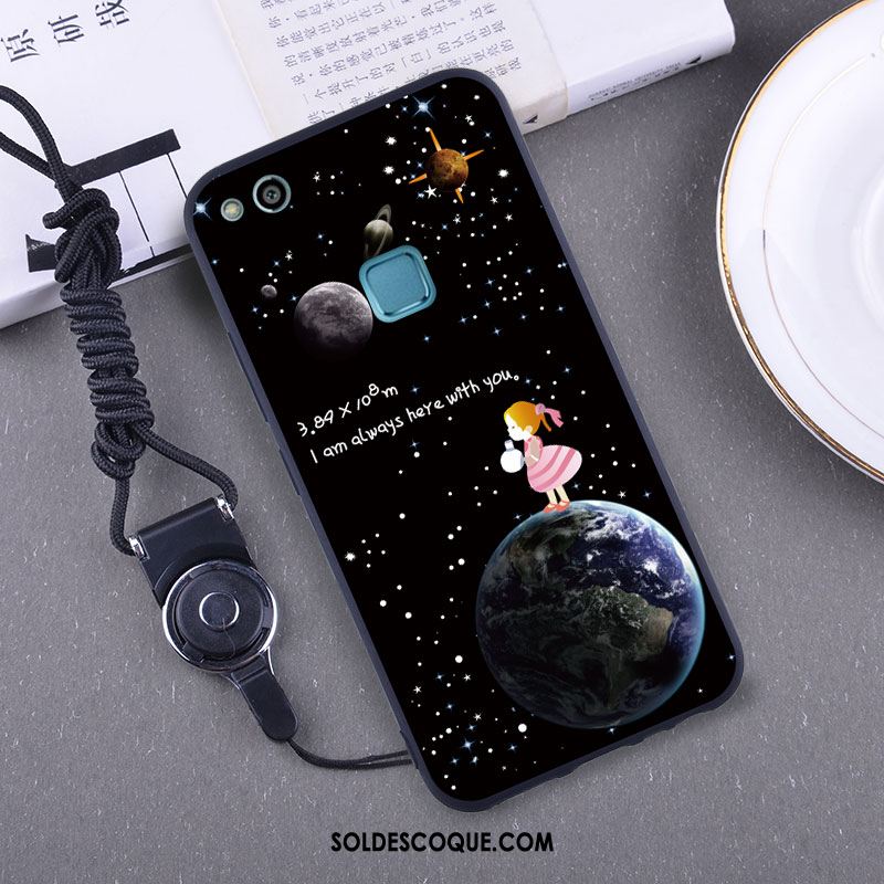 Coque Huawei P10 Lite Fluide Doux Membrane Tempérer Ornements Suspendus Noir En Vente