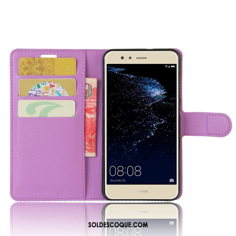 Coque Huawei P10 Lite Jeunesse Incassable Violet Clamshell Étui En Cuir Pas Cher