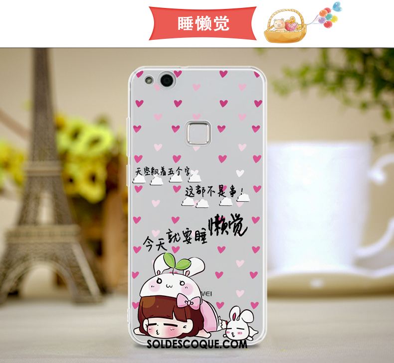 Coque Huawei P10 Lite Jeunesse Étui Rose Silicone Téléphone Portable Soldes