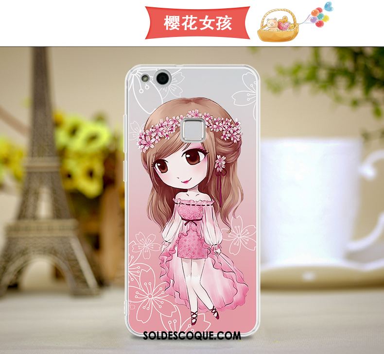 Coque Huawei P10 Lite Jeunesse Étui Rose Silicone Téléphone Portable Soldes