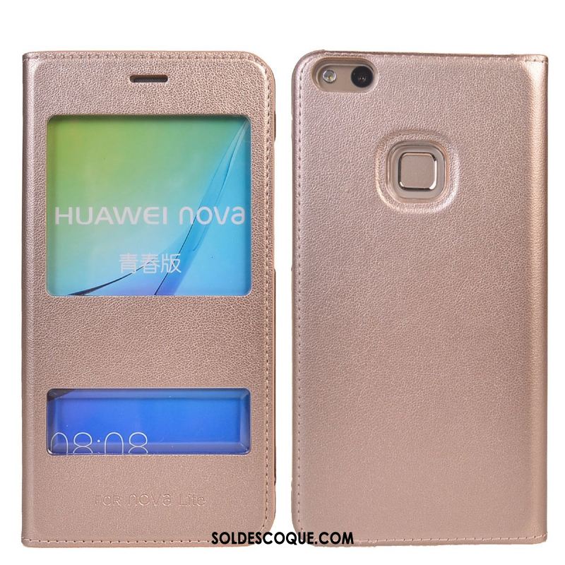 Coque Huawei P10 Lite Étui En Cuir Rouge Incassable Tout Compris Jeunesse Pas Cher