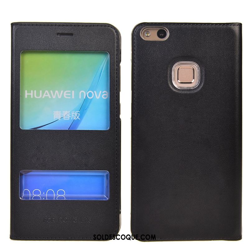 Coque Huawei P10 Lite Étui En Cuir Rouge Incassable Tout Compris Jeunesse Pas Cher