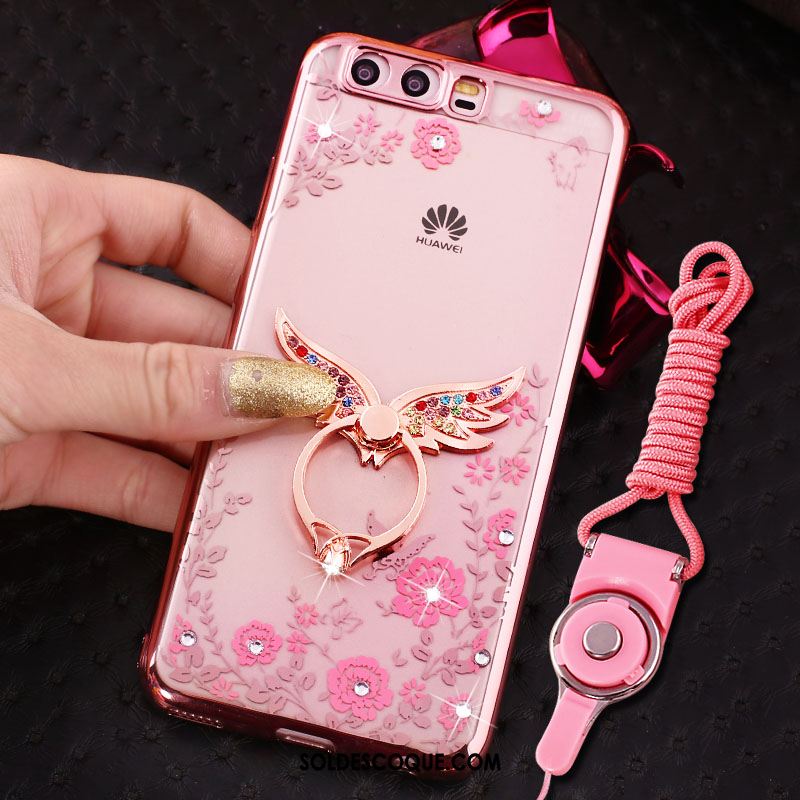 Coque Huawei P10 Or Strass Protection Étui Fluide Doux Housse En Ligne