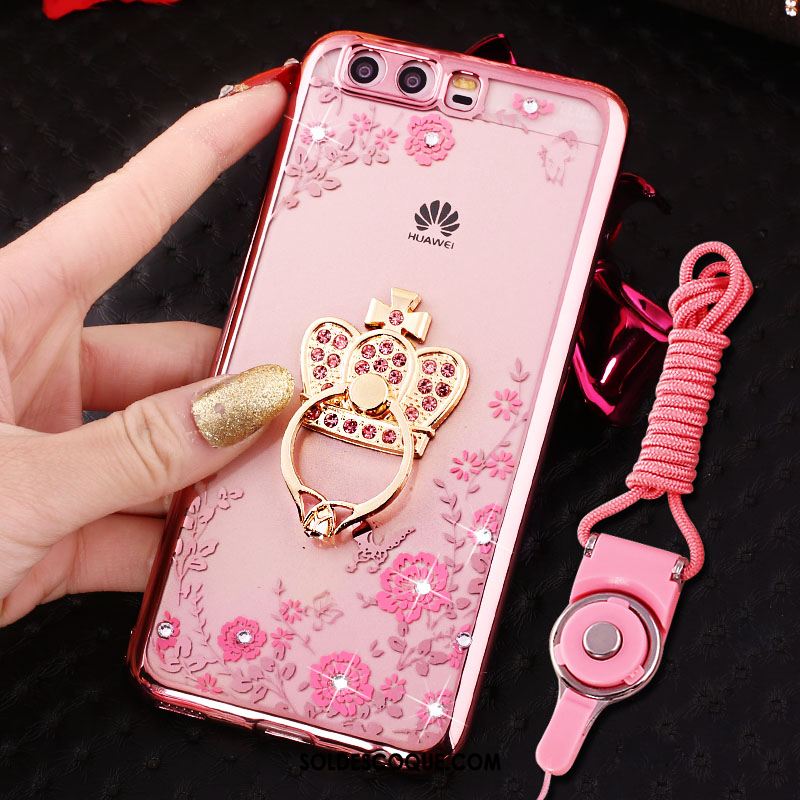 Coque Huawei P10 Or Strass Protection Étui Fluide Doux Housse En Ligne