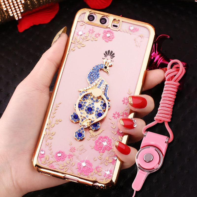 Coque Huawei P10 Or Strass Protection Étui Fluide Doux Housse En Ligne