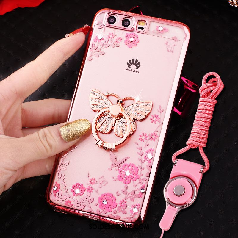 Coque Huawei P10 Or Strass Protection Étui Fluide Doux Housse En Ligne