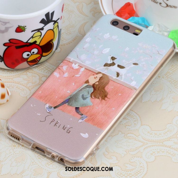 Coque Huawei P10 Peinture Gaufrage Protection Dessin Animé Téléphone Portable Pas Cher