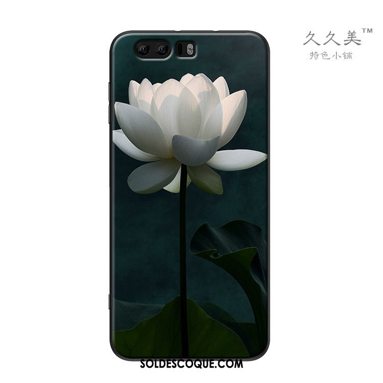 Coque Huawei P10 Plus Classiques Fleur Étui Vert Style Chinois Soldes