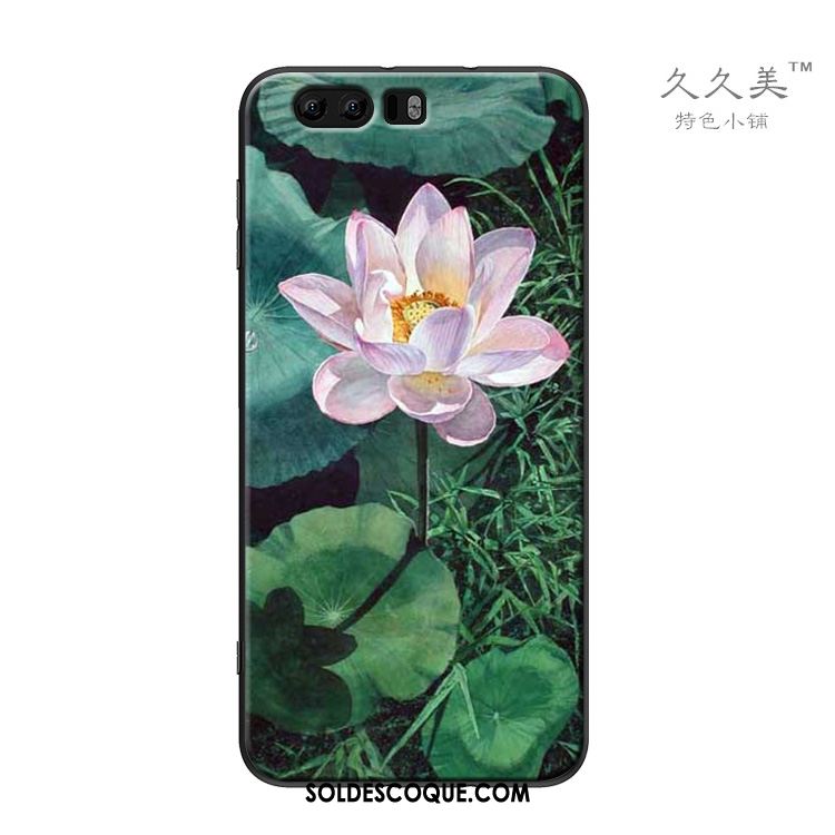 Coque Huawei P10 Plus Classiques Fleur Étui Vert Style Chinois Soldes