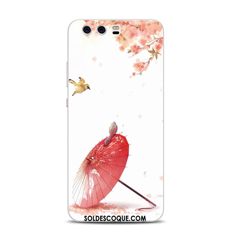 Coque Huawei P10 Plus Gaufrage Rouge Téléphone Portable Support Anneau Housse En Vente