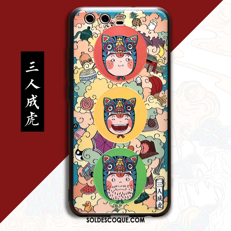 Coque Huawei P10 Plus Peinture Style Chinois Tout Compris Incassable Silicone Housse Pas Cher