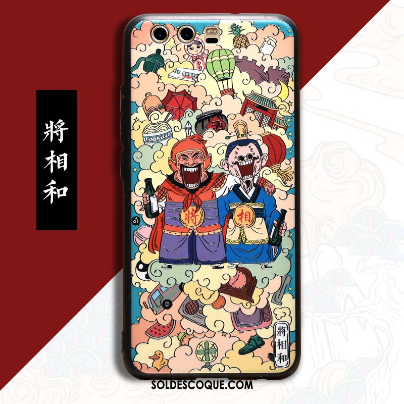 Coque Huawei P10 Plus Peinture Style Chinois Tout Compris Incassable Silicone Housse Pas Cher