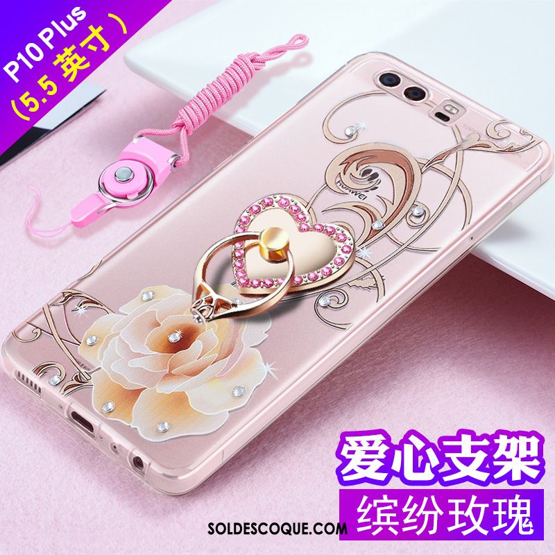 Coque Huawei P10 Plus Protection Téléphone Portable Tendance Strass Gaufrage Soldes