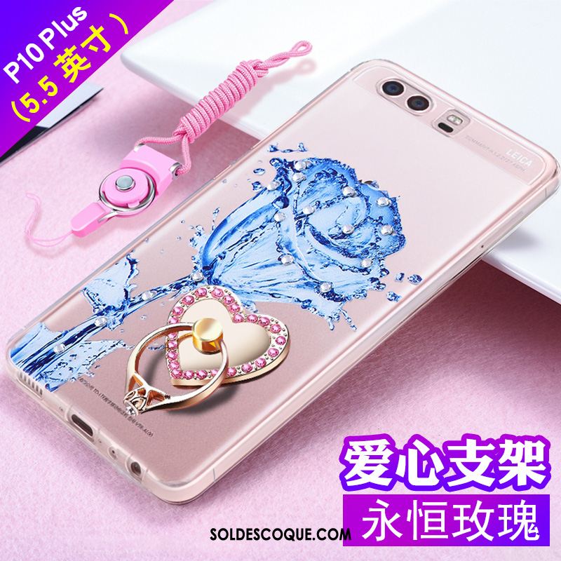 Coque Huawei P10 Plus Protection Téléphone Portable Tendance Strass Gaufrage Soldes