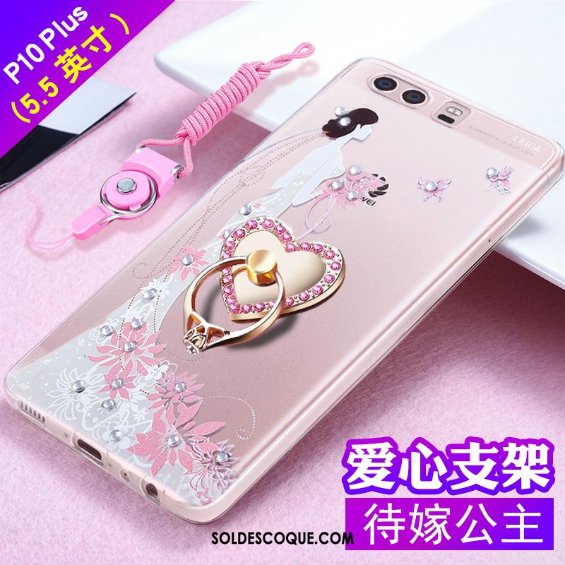 Coque Huawei P10 Plus Protection Téléphone Portable Tendance Strass Gaufrage Soldes