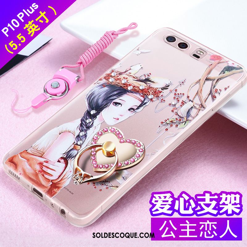 Coque Huawei P10 Plus Protection Téléphone Portable Tendance Strass Gaufrage Soldes