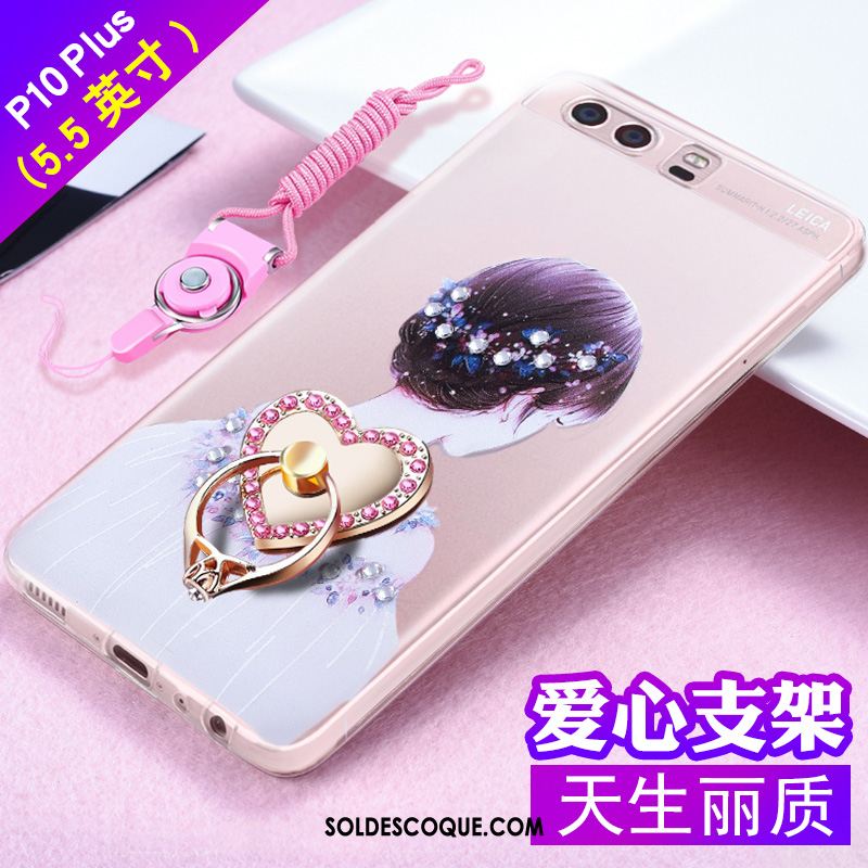 Coque Huawei P10 Plus Protection Téléphone Portable Tendance Strass Gaufrage Soldes