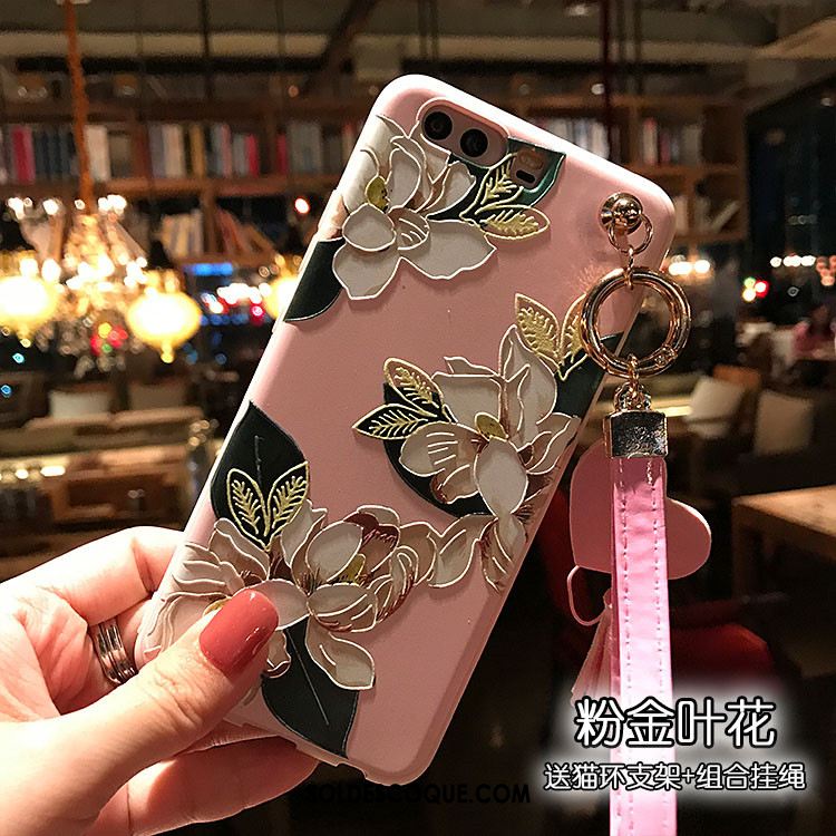 Coque Huawei P10 Plus Rose Délavé En Daim Fluide Doux Téléphone Portable Ornements Suspendus Soldes