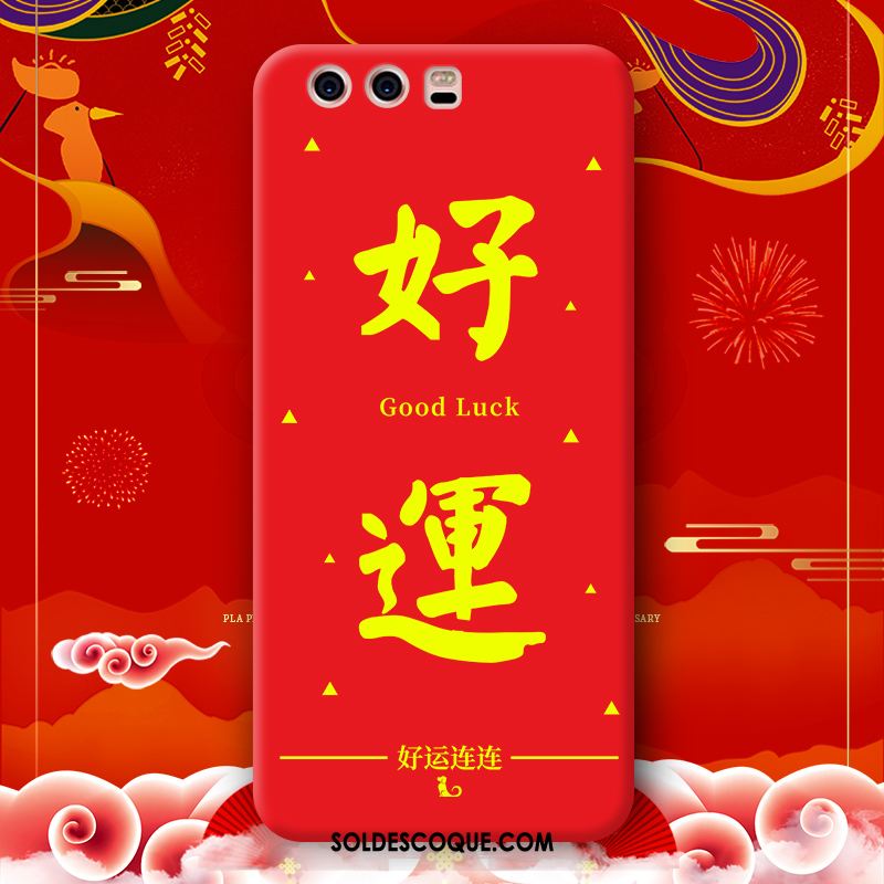 Coque Huawei P10 Plus Silicone Tout Compris Marque De Tendance Rouge Incassable Pas Cher