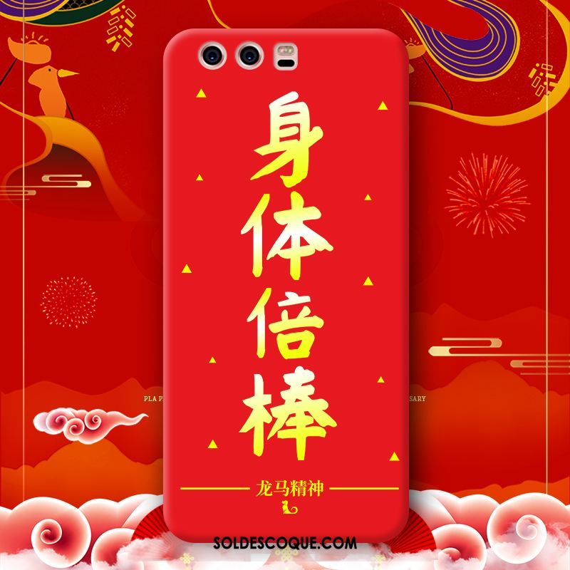 Coque Huawei P10 Plus Silicone Tout Compris Marque De Tendance Rouge Incassable Pas Cher