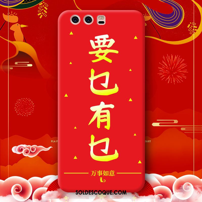 Coque Huawei P10 Plus Silicone Tout Compris Marque De Tendance Rouge Incassable Pas Cher