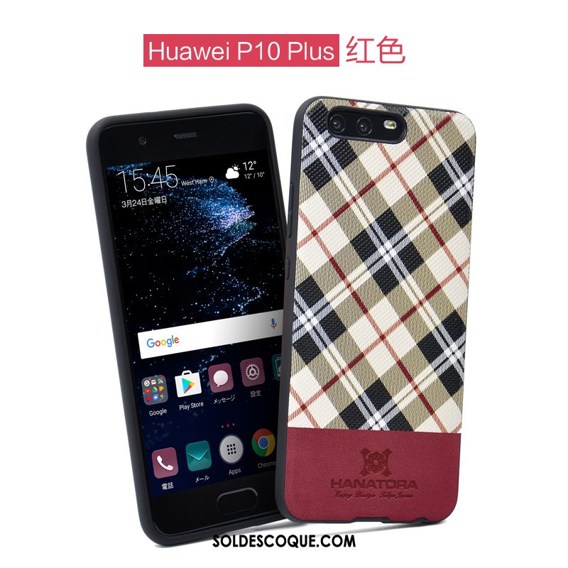Coque Huawei P10 Plus Tout Compris Silicone Protection Tigre Vérifier Carreaux En Vente