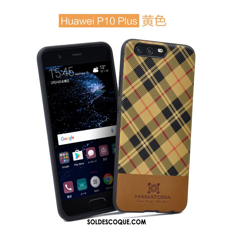 Coque Huawei P10 Plus Tout Compris Silicone Protection Tigre Vérifier Carreaux En Vente