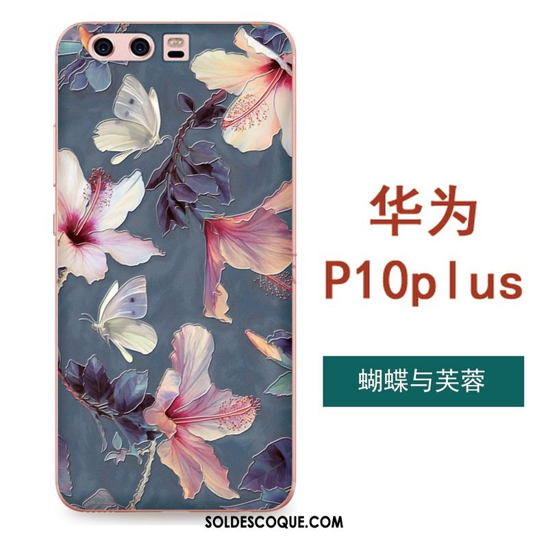 Coque Huawei P10 Plus Étui Gaufrage Tout Compris Téléphone Portable Fleurs En Ligne