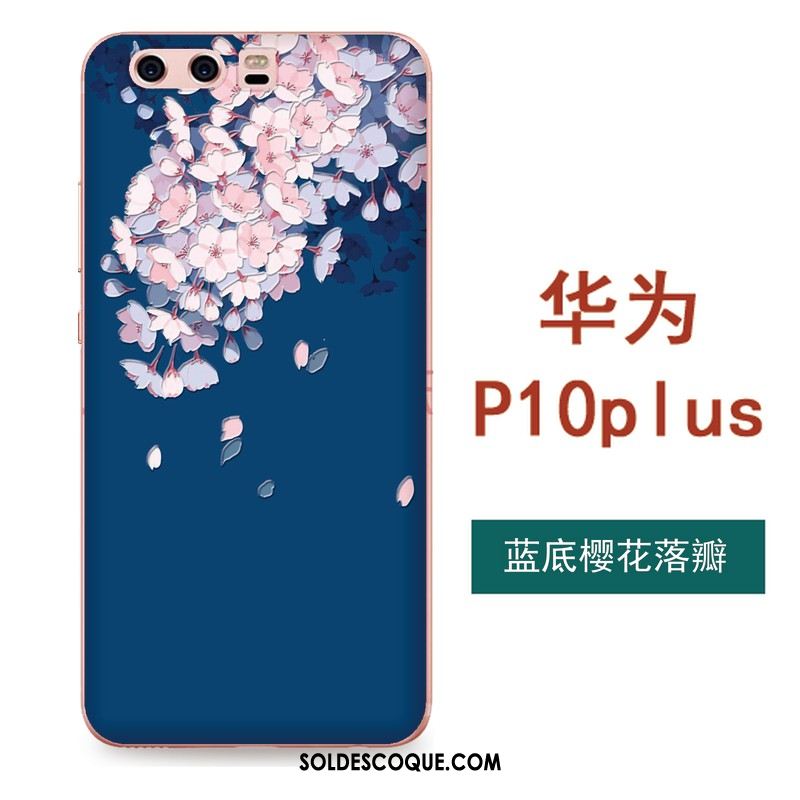 Coque Huawei P10 Plus Étui Gaufrage Tout Compris Téléphone Portable Fleurs En Ligne