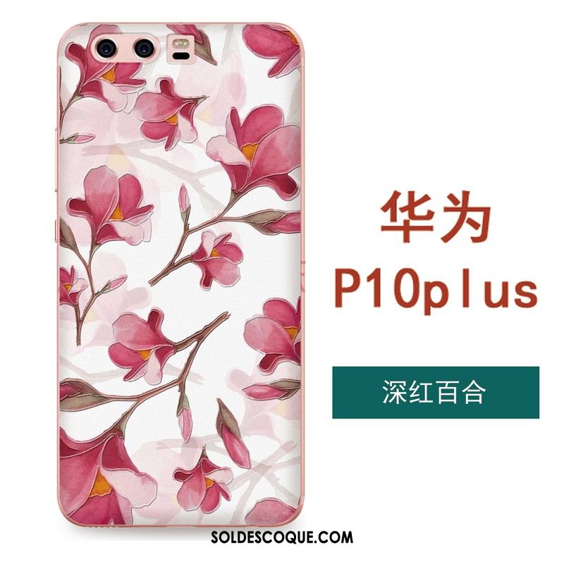 Coque Huawei P10 Plus Étui Gaufrage Tout Compris Téléphone Portable Fleurs En Ligne