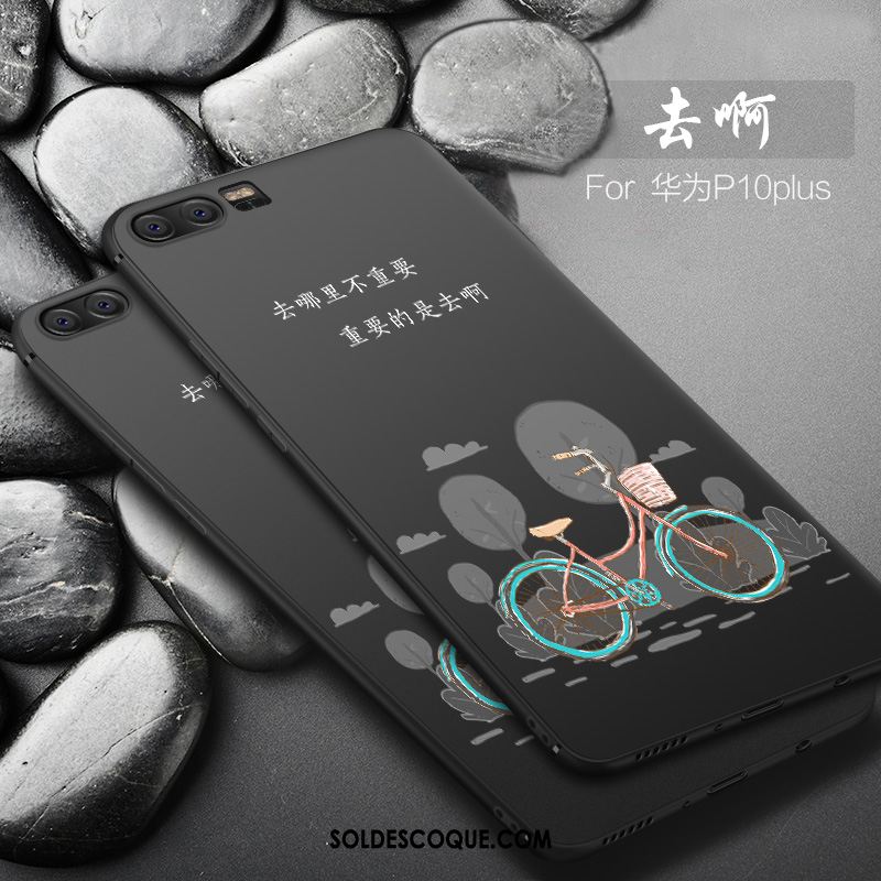 Coque Huawei P10 Plus Étui Téléphone Portable Protection Noir Silicone Soldes