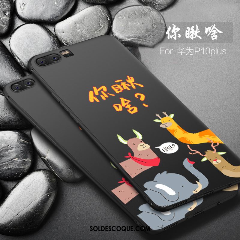 Coque Huawei P10 Plus Étui Téléphone Portable Protection Noir Silicone Soldes