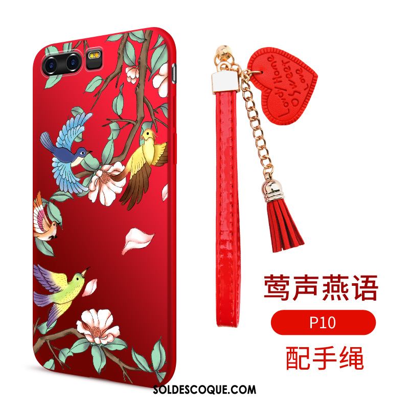 Coque Huawei P10 Rouge Incassable Téléphone Portable Étui Tendance Pas Cher