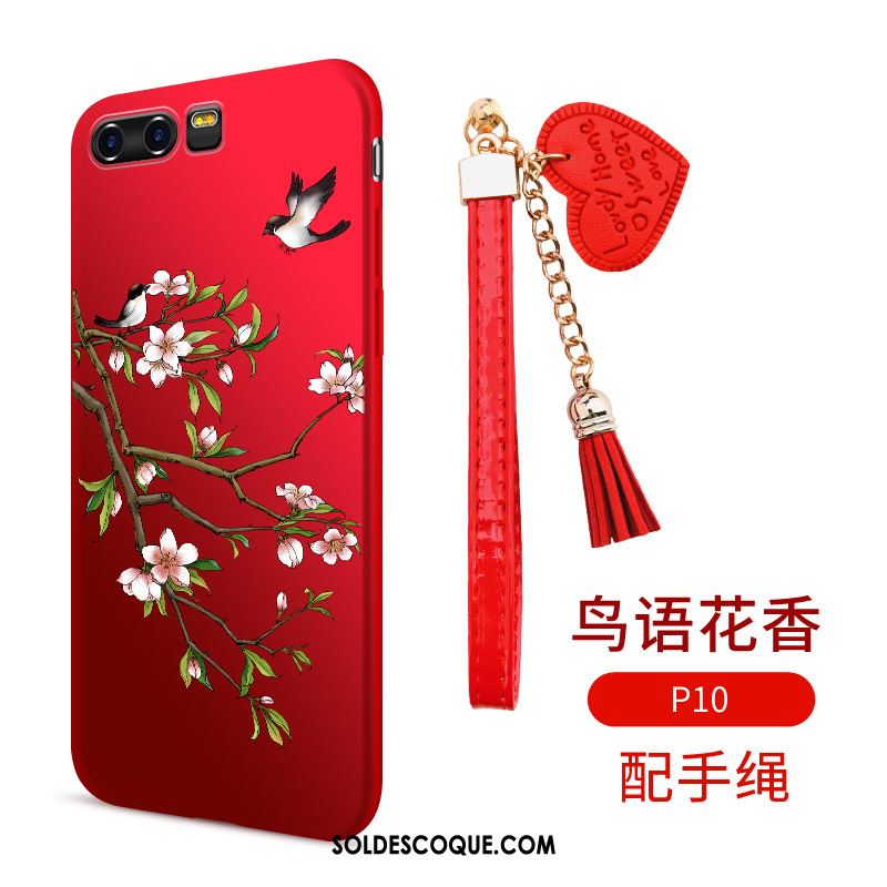 Coque Huawei P10 Rouge Incassable Téléphone Portable Étui Tendance Pas Cher