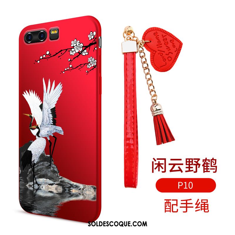 Coque Huawei P10 Rouge Incassable Téléphone Portable Étui Tendance Pas Cher