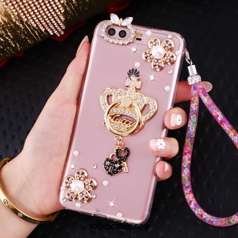 Coque Huawei P10 Tendance Strass Téléphone Portable Anneau Transparent Pas Cher