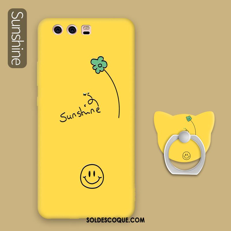 Coque Huawei P10 Tout Compris Fluide Doux Téléphone Portable Jaune Boucle Housse France