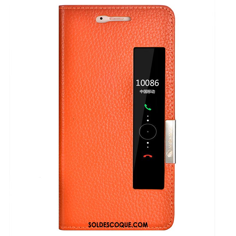 Coque Huawei P10 Téléphone Portable Étui Orange Étui En Cuir Tendance En Vente