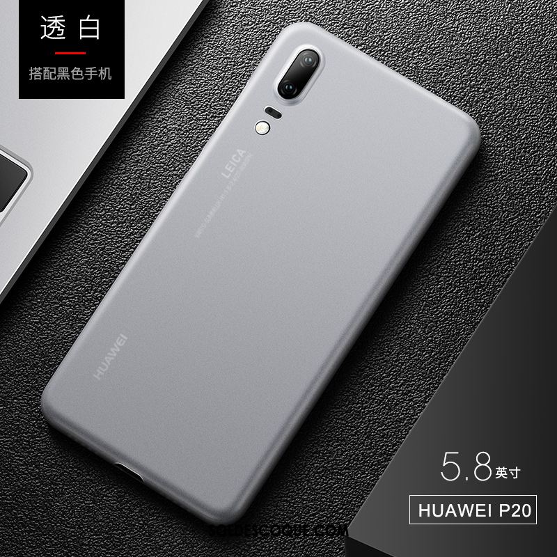 Coque Huawei P20 Bleu Noir Étui Sentir Téléphone Portable Housse Pas Cher