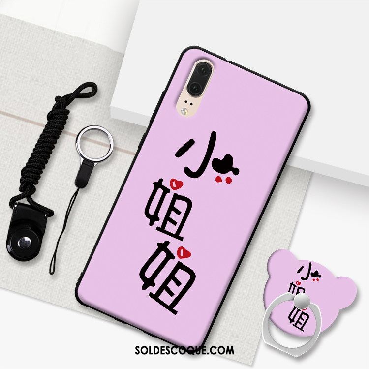 Coque Huawei P20 Fluide Doux Tout Compris Dessin Animé Noir Téléphone Portable En Ligne