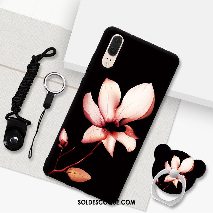 Coque Huawei P20 Fluide Doux Tout Compris Dessin Animé Noir Téléphone Portable En Ligne