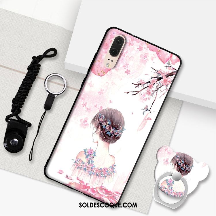 Coque Huawei P20 Fluide Doux Tout Compris Dessin Animé Noir Téléphone Portable En Ligne